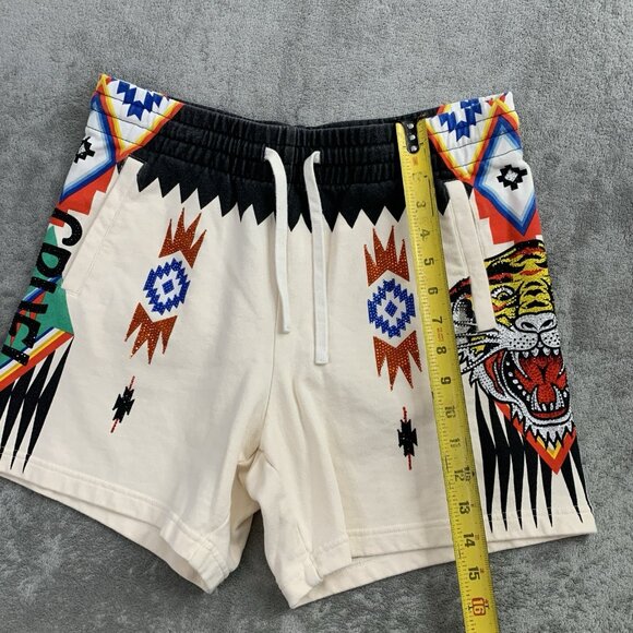 Cruel Play Ed Hardy Sweat Shorts Womens Medium Lion Rhinestones Aztec Tribal 5” - Picture 3 of 12